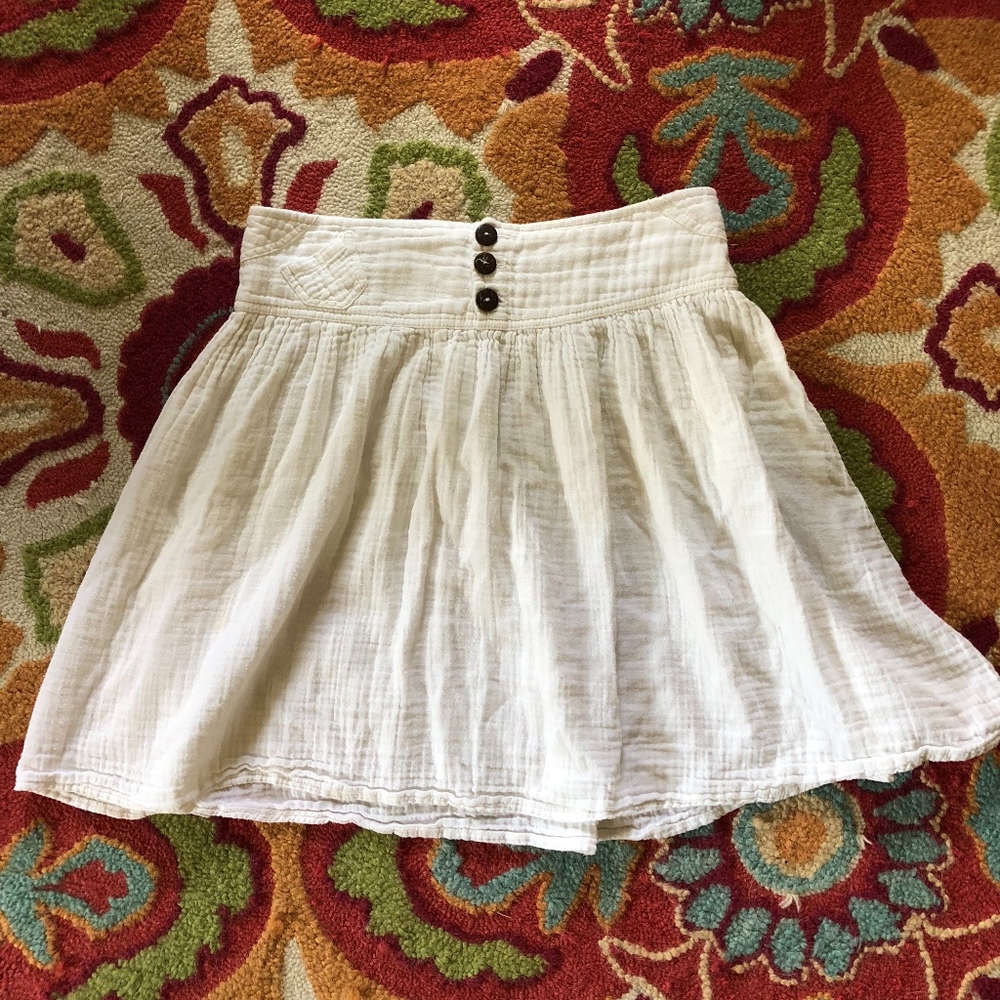 KIMCHI & BLUE white cotton back zip skirt